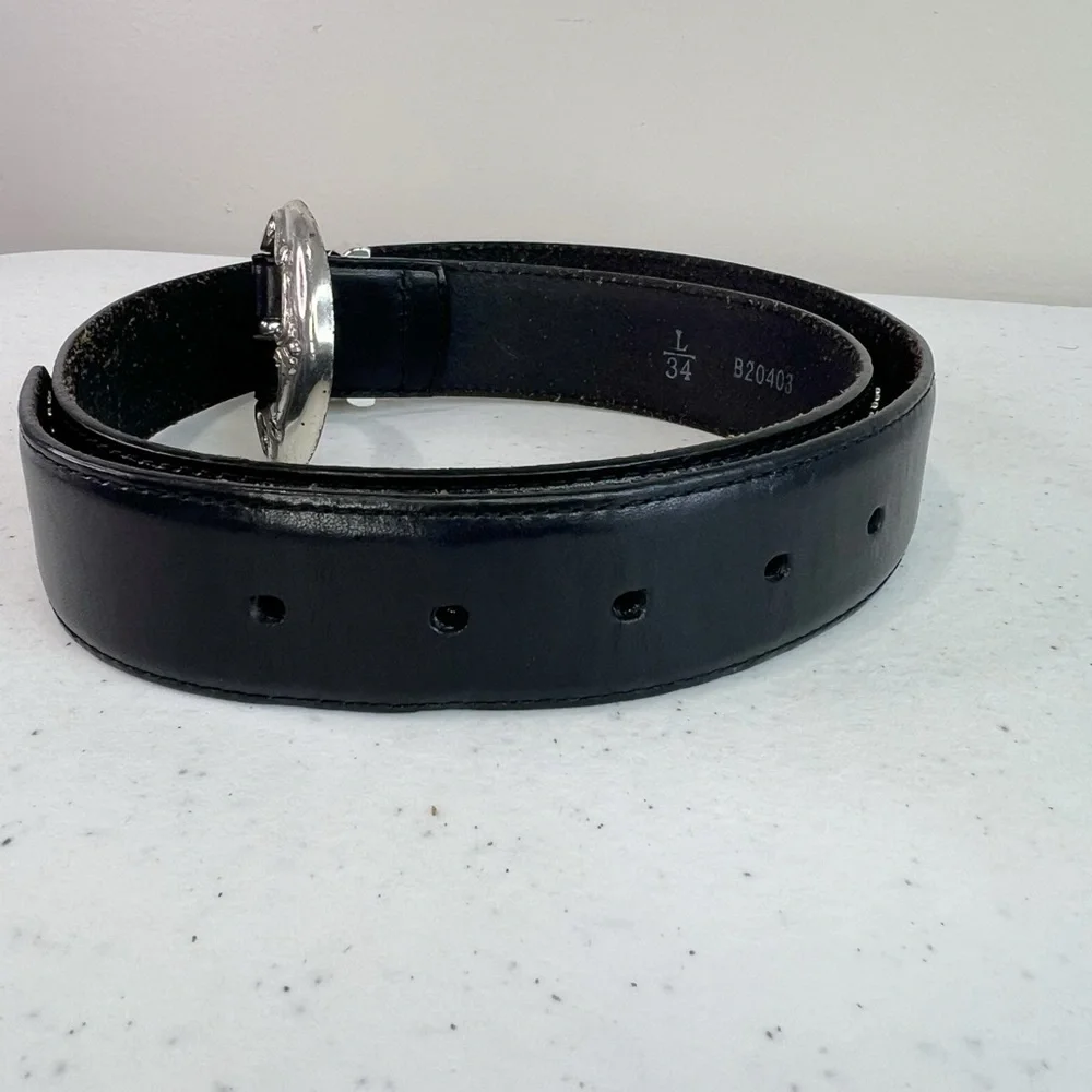 Brighton black leather belt